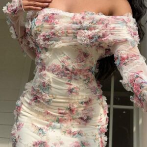 فستان نسائي منقوش