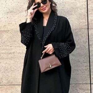 عباية خليجي اسود مفتوحة
